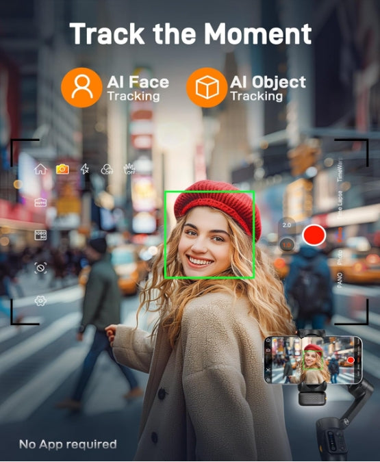 🥇🥇AI Face Tracking Function Axis Gimbal Phone Stabiliser