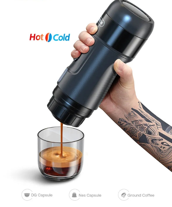 New Portable Hot and Cold Coffee Maker Car Home Outdoor Camping Handheld Small Automatic Coffee Maker, Summer Offer Ends Soon