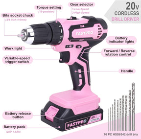 🥇177-in-1 🔥Cordless Lithium-Ion Drill Home Tool Set