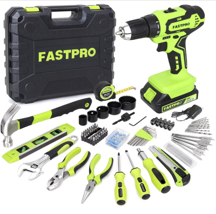 🥇177-in-1 🔥Cordless Lithium-Ion Drill Home Tool Set