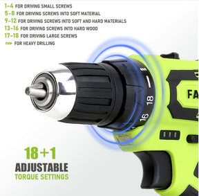 🥇177-in-1 🔥Cordless Lithium-Ion Drill Home Tool Set