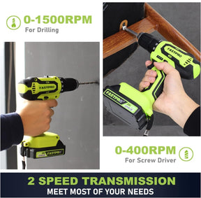 🥇177-in-1 🔥Cordless Lithium-Ion Drill Home Tool Set