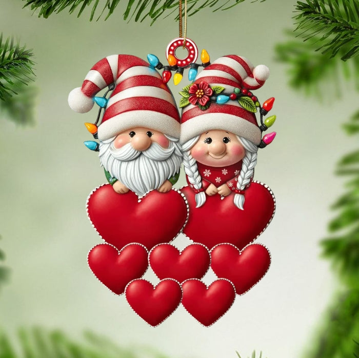 🥇🥇Christmas Grandma & Grandpa Mom & Dad With Heart Kids Personalized Ornament