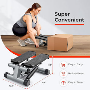 Mini stepper for at-home workouts, step aerobics with resistance bands, optional smart stepper with app connectivity