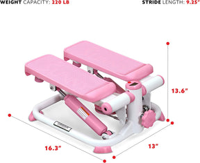 Mini stepper for at-home workouts, step aerobics with resistance bands, optional smart stepper with app connectivity