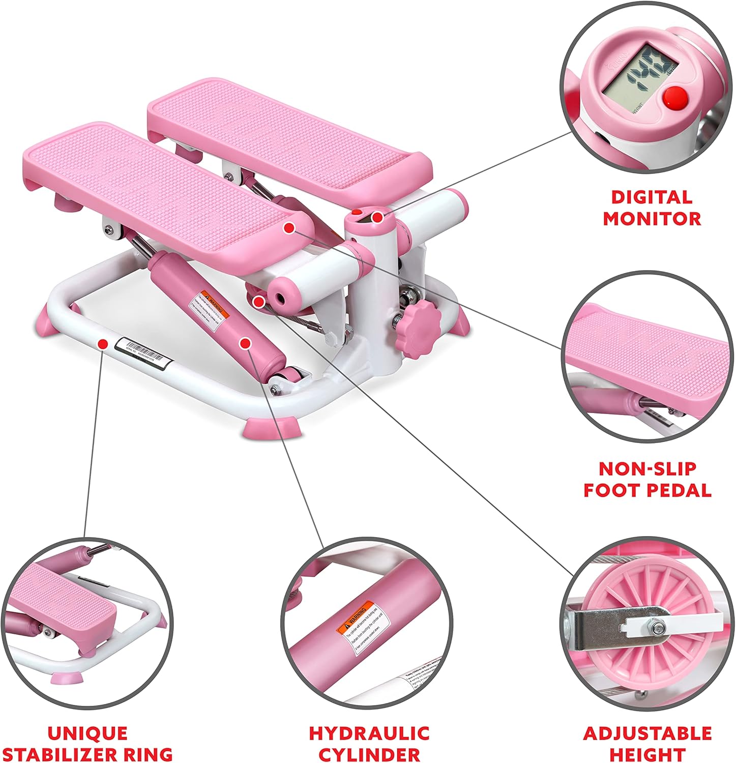 Mini stepper for at-home workouts, step aerobics with resistance bands, optional smart stepper with app connectivity