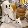 🥇🎃Early Halloween Specials 50% ✨ 2024 Ghost Walking Dog Statue 👻🔥