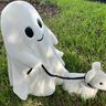 🥇🎃Early Halloween Specials 50% ✨ 2024 Ghost Walking Dog Statue 👻🔥