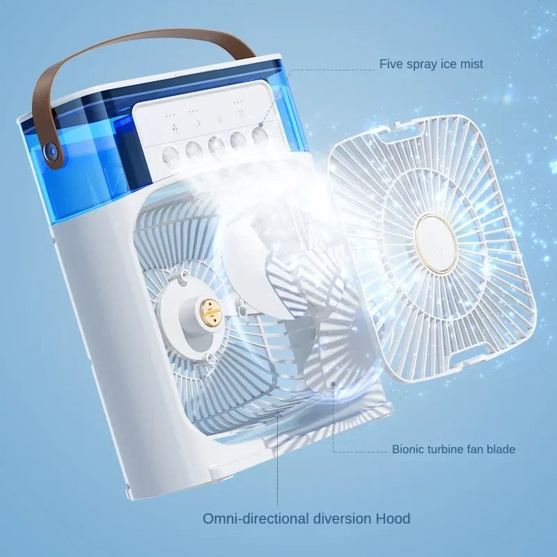 Portable cooling misting fan