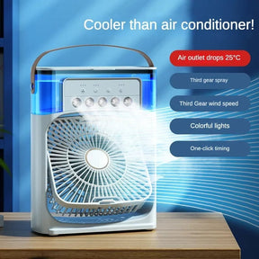 Portable cooling misting fan