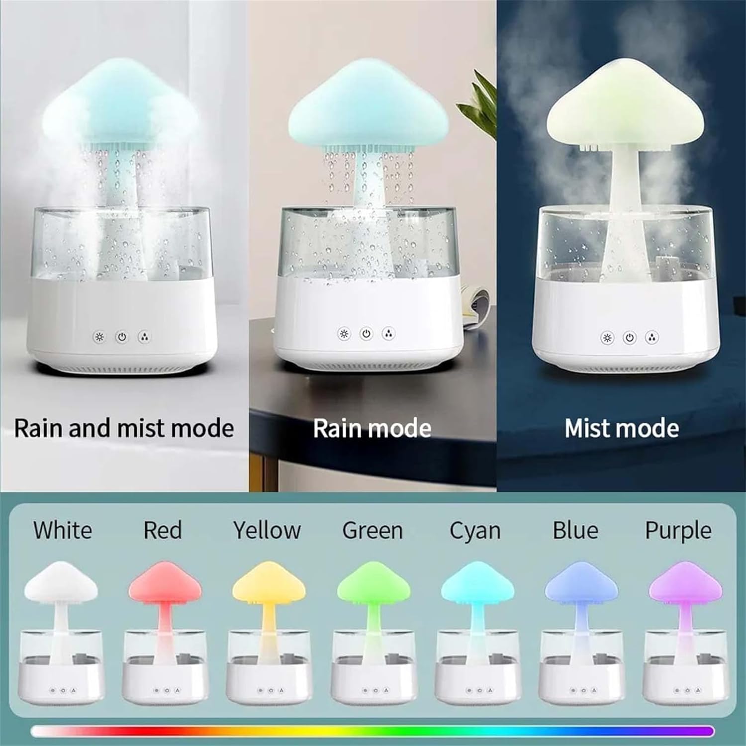 🥇🥇7 Colors Rain Cloud Diffuser Sleep Aid Aromatherapy 2 in 1 Humidifier