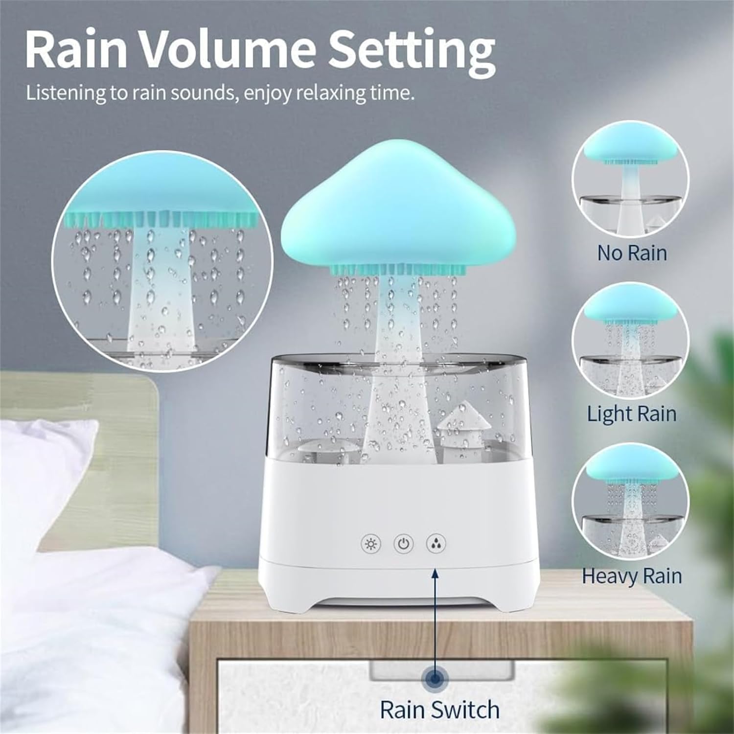 🥇🥇7 Colors Rain Cloud Diffuser Sleep Aid Aromatherapy 2 in 1 Humidifier