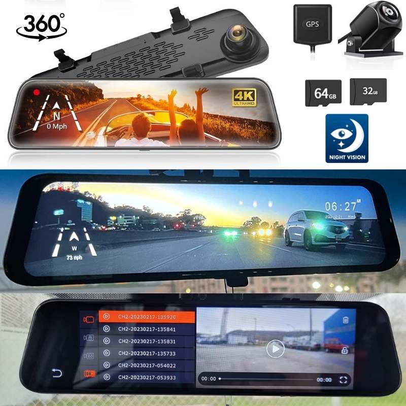 🥇New 4K HD Digital Rearview Mirror🔥