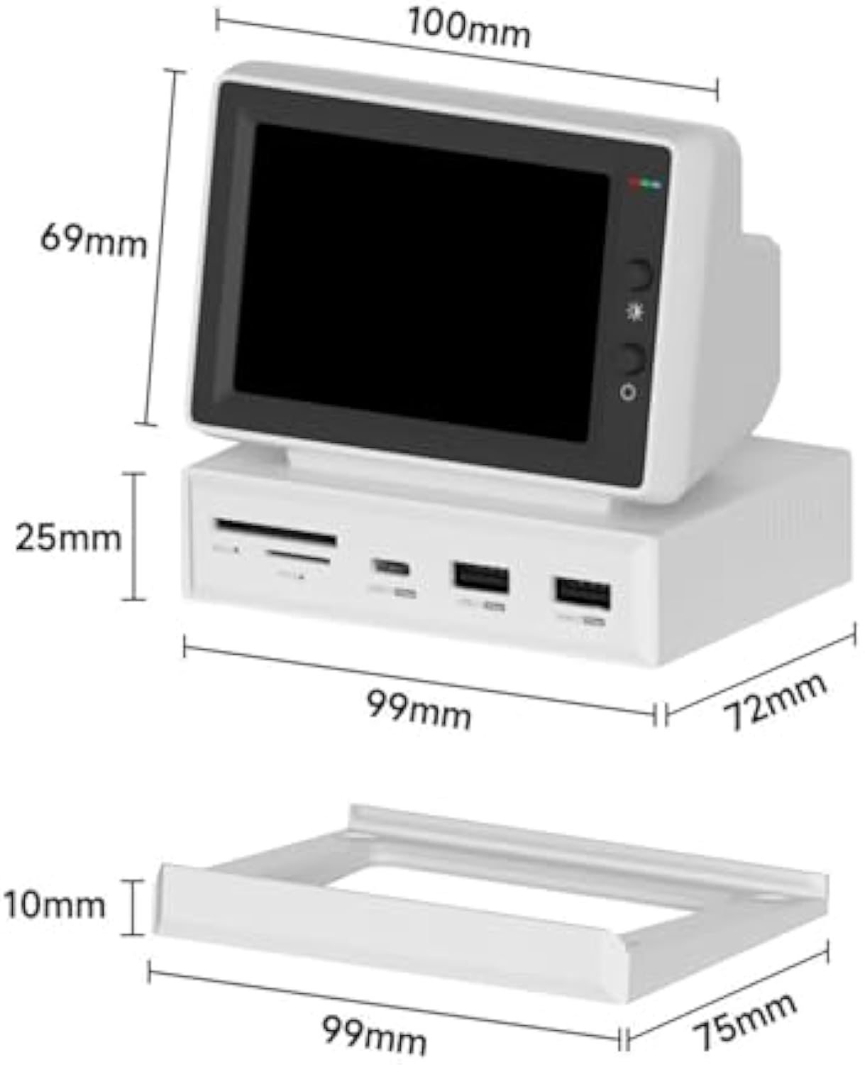 🥇🥇Mini Small Computer Sub Screen 💻🖥Desktop Docking Station Case